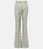 Ray printed high-rise cotton flared pants