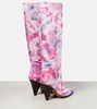 Ririo printed leather knee-high boots