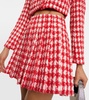 Pleated houndstooth bouclé mini skirt