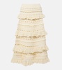 Waverly ruffled crochet cotton midi skirt