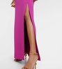 Bow-detail one-shoulder cady gown