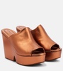 Dolcy metallic leather platform mules