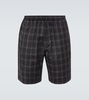 Drape checked technical shorts