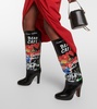 Midas printed leather knee-high boots