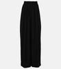 Pleated crêpe wide-leg pants