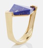 Deco Rombo 9kt gold ring with lapis lazuli