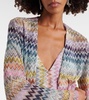 Zig Zag metallic knit cardigan