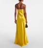 Filo strapless silk satin gown