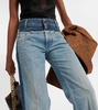 Paneled high-rise wide-leg jeans