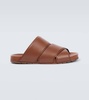 Crossover leather sandals