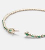 18kt gold tennis bracelet with emeralds