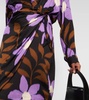 Printed satin wrap dress