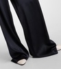 Dresden silk satin wide-leg pants