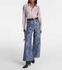 Paisley jacquard wide-leg jeans