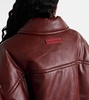 Faux leather bomber jacket