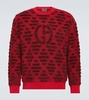 Logo jacquard wool-blend sweater