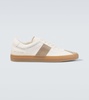 Tennis suede-trimmed leather sneakers