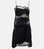 Lace-paneled satin slip dress