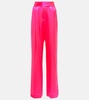 High-rise wide-leg silk pants