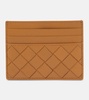 Intrecciato leather card holder