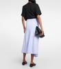 Asymmetric tie-dyed maxi skirt