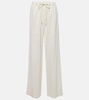 Linen-blend wide-leg pants