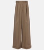 Cotton and silk gabardine wide-leg pants