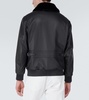 Shearling-trimmed leather bomber jacket