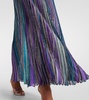 Striped sequined lamé maxi dress