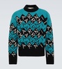 Intarsia logo virgin wool sweater