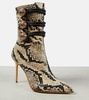 Alma snake-effect leather ankle boots