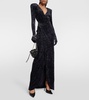 Diva gloves velvet maxi dress