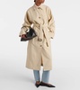 Belted cotton and silk trench coat