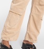 High-rise wide-leg denim cargo pants