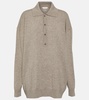 Wool-blend polo top