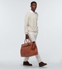 Leather duffel bag