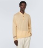 Linen and cotton polo sweater