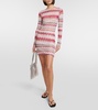 zigzag-woven crochet minidress