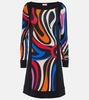 Marmo-print shift minidress