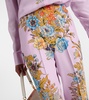 Floral high-rise silk wide-leg pants