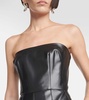 Strapless faux-leather jumpsuit