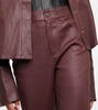 Terry high-rise straight leather pants