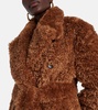 Faux fur wrap coat