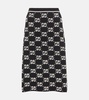 GG wool curly jacquard midi skirt