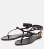 Padlock leather thong sandals