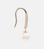 14kt gold drop earrings with diamonds and pearls