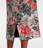 Floral jacquard pencil skirt