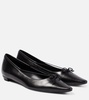 Claudette Bow leather ballet flats