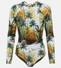 Printed rashguard swimsuit