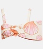 Seashell printed cotton bra top